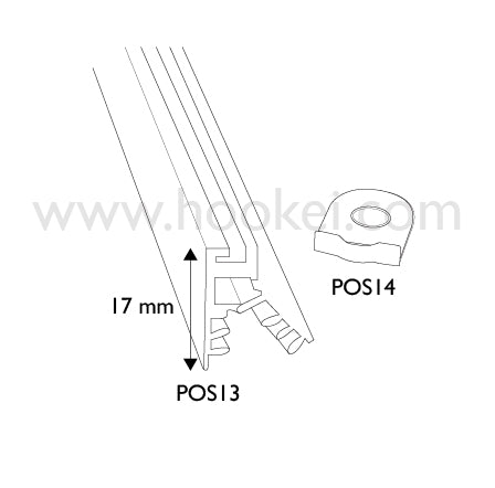 1500mm White Poster Profile 2pc